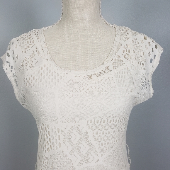 ROUTE 66 Open Knit Maxi Dress Sz XS Boho Feminine - Picture 4 of 11